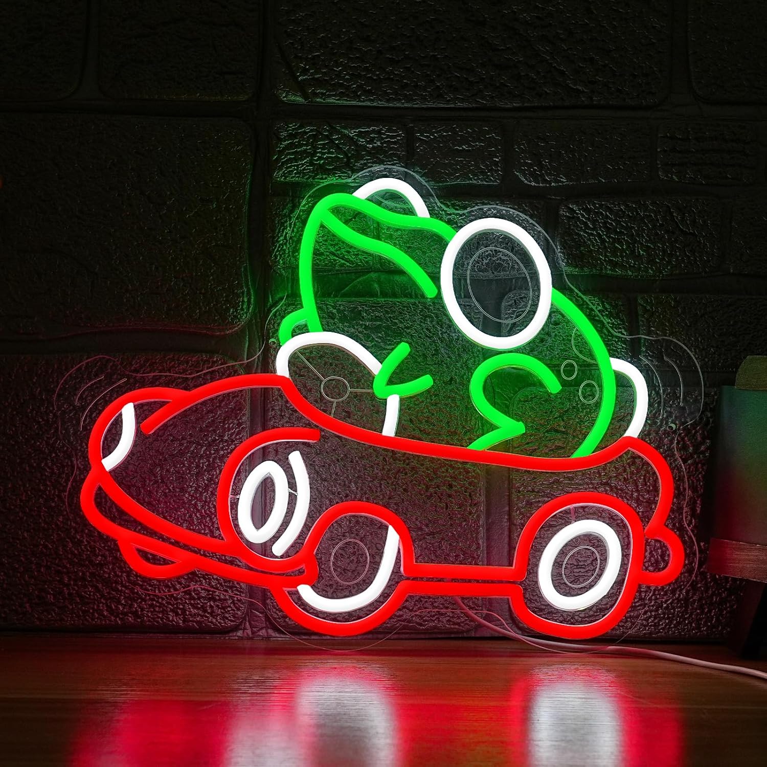 Lighting Decor For Room - Frog Driving Car Neon Sign Art