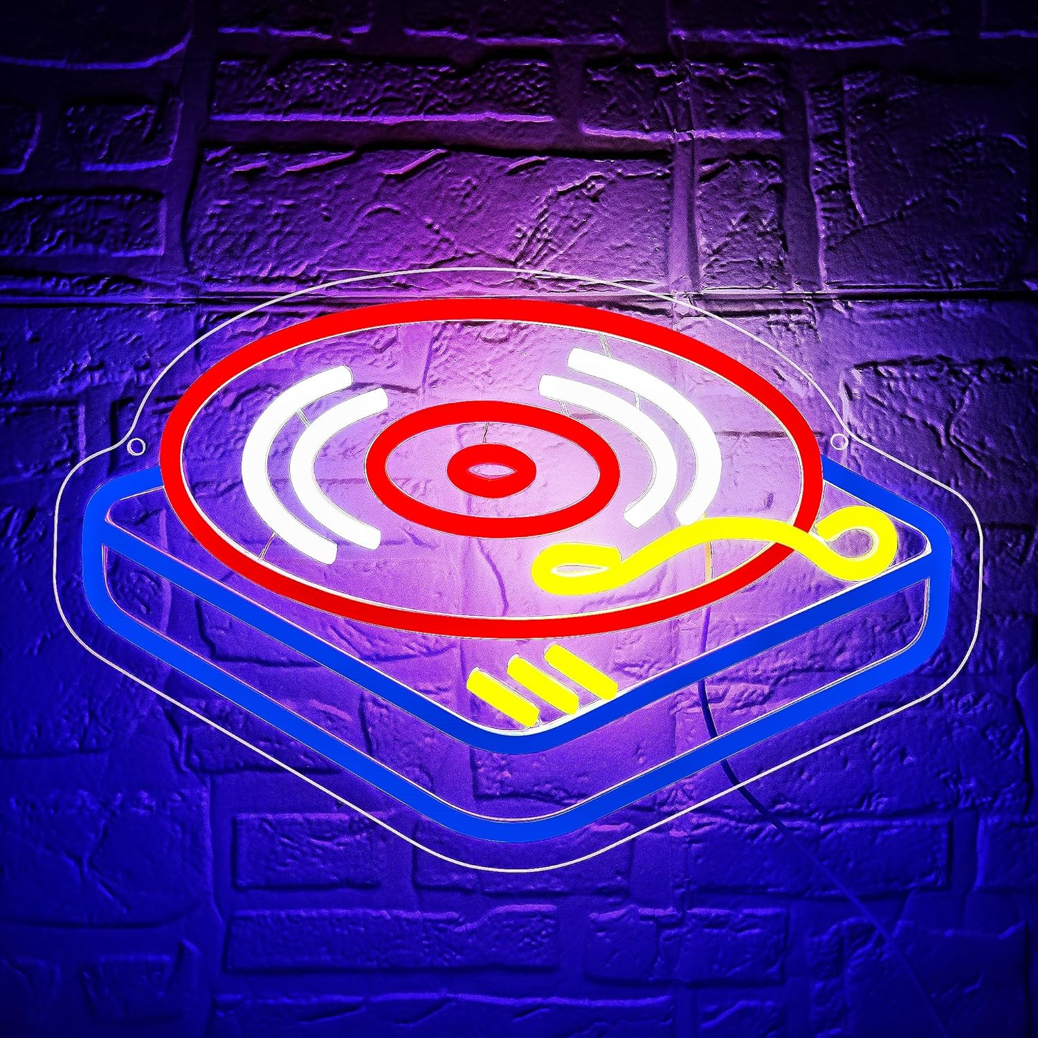 Lighting Decor For Bedroom - Record Player Neon Sign Guita Art