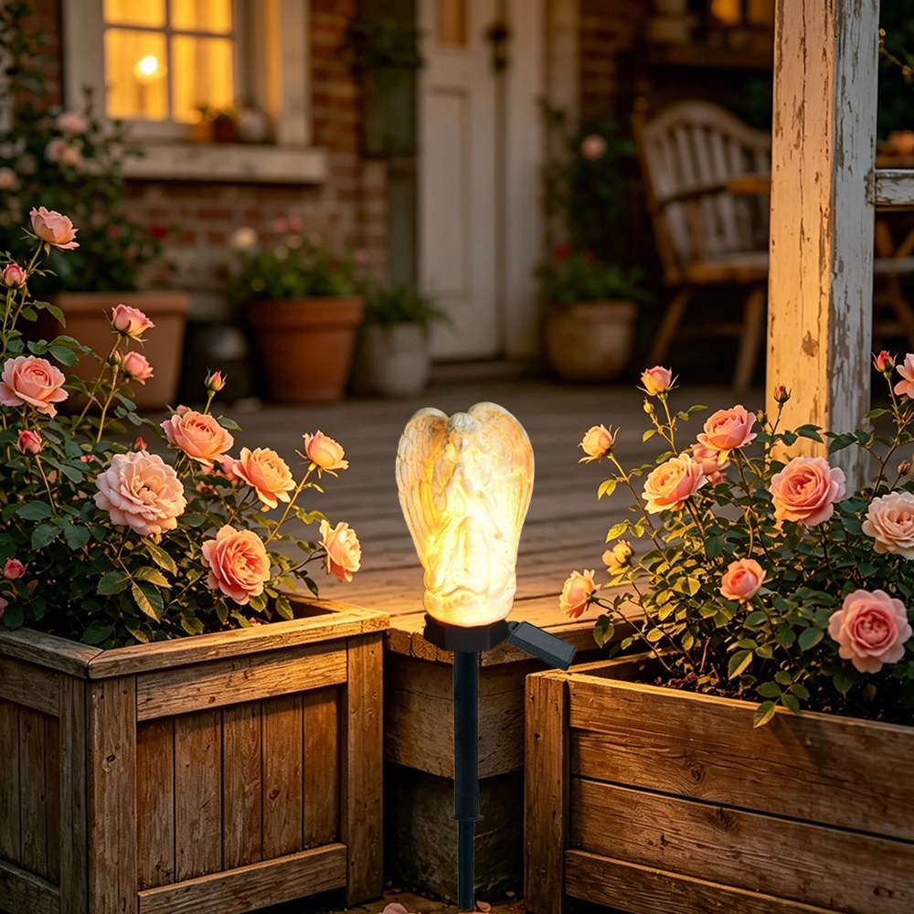 Decor Lighting Floor Lamps - Solar Resin Angel Floor Light, Angel