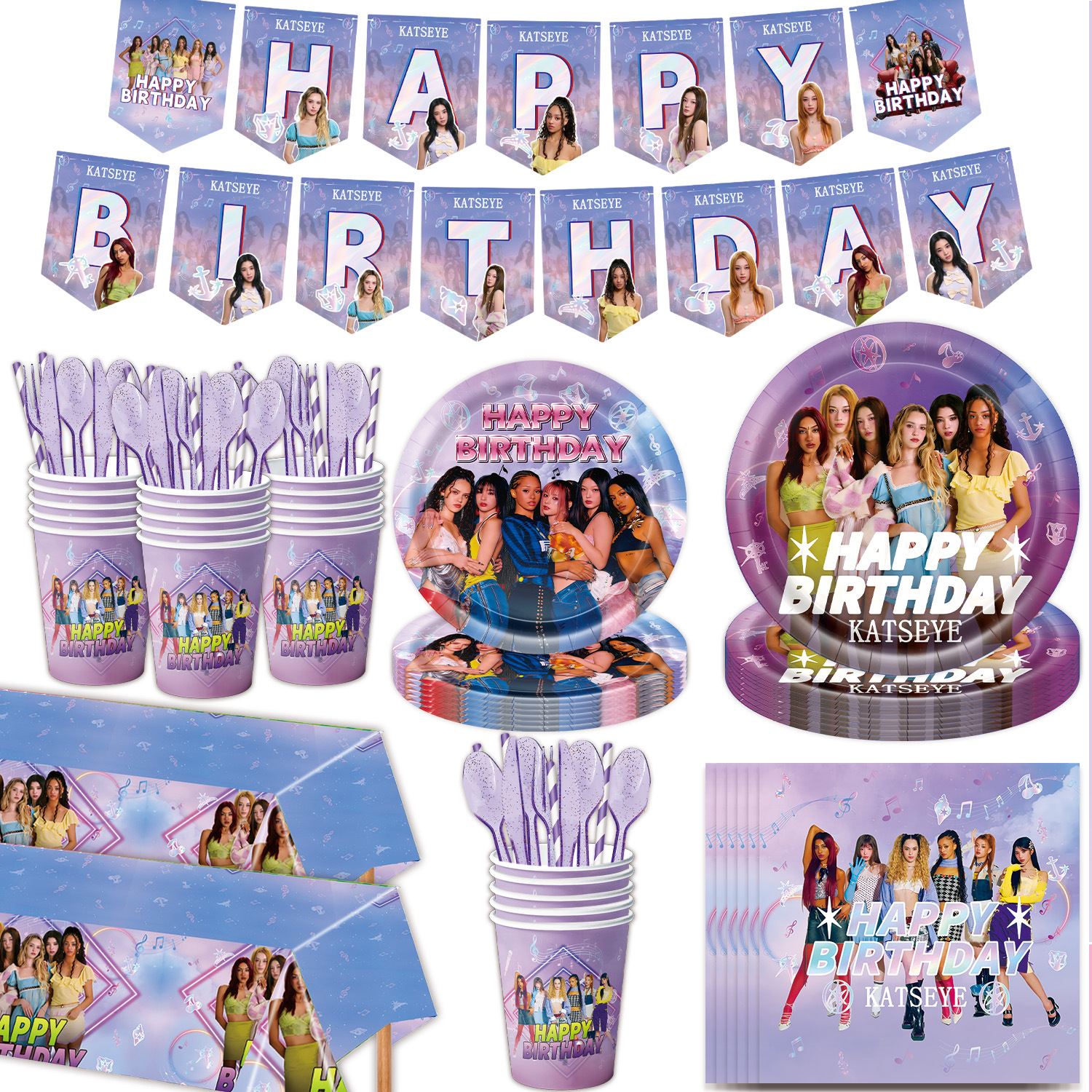 Kitchen Decor Lighting - K&Katseye Idol Birthday Party Supplies Decoration
