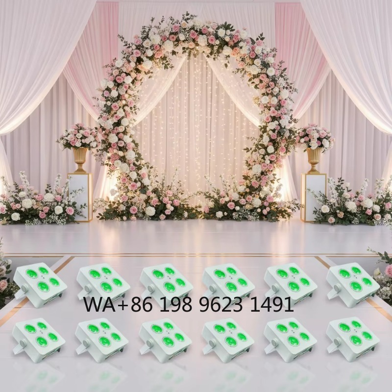 Lighting Decoration Wedding - 4X18W RGBWA+UV 6IN1 Mini Wireless Battery