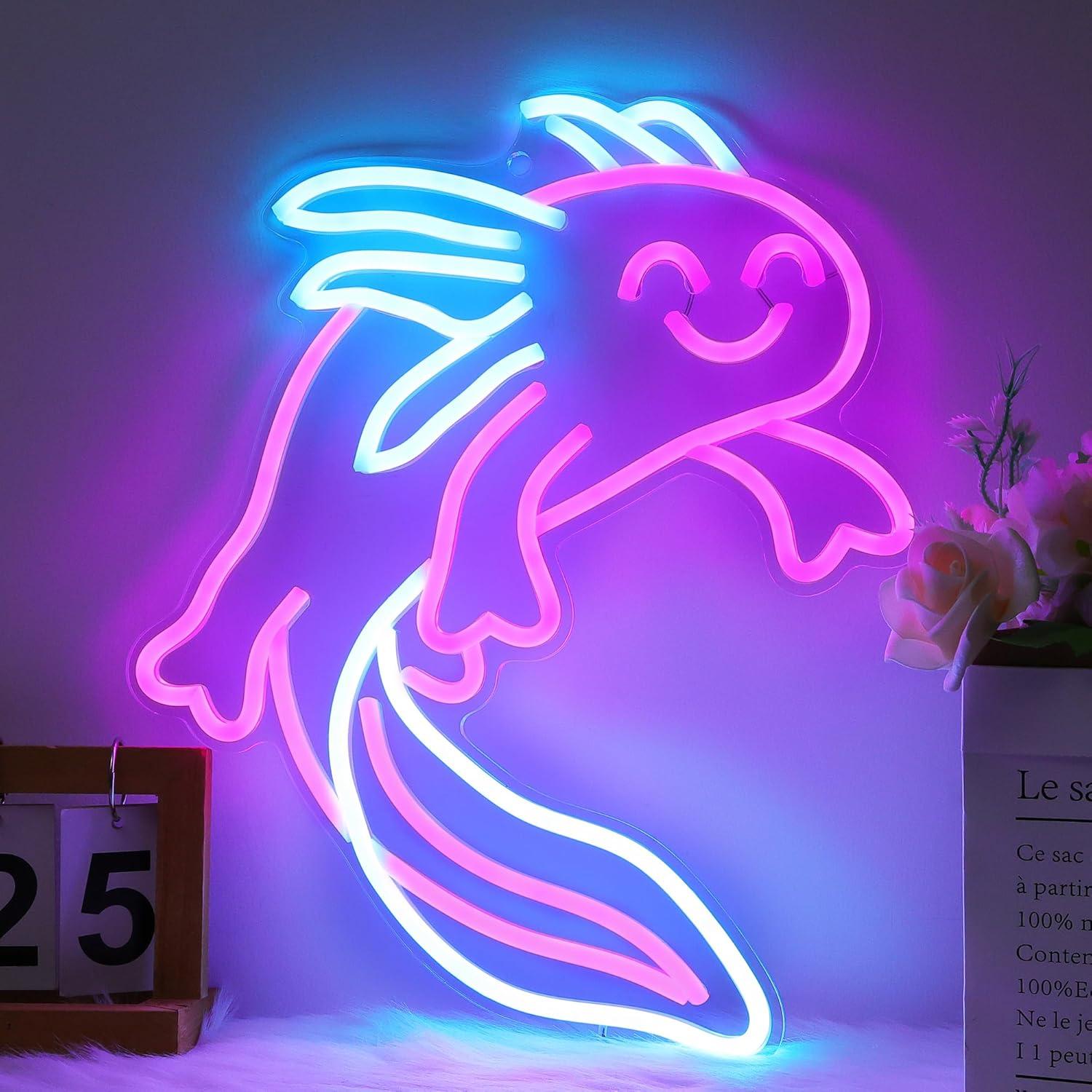 Lighting Decor For Room - Ammonite Axolotl Neon Sign Cute Animal