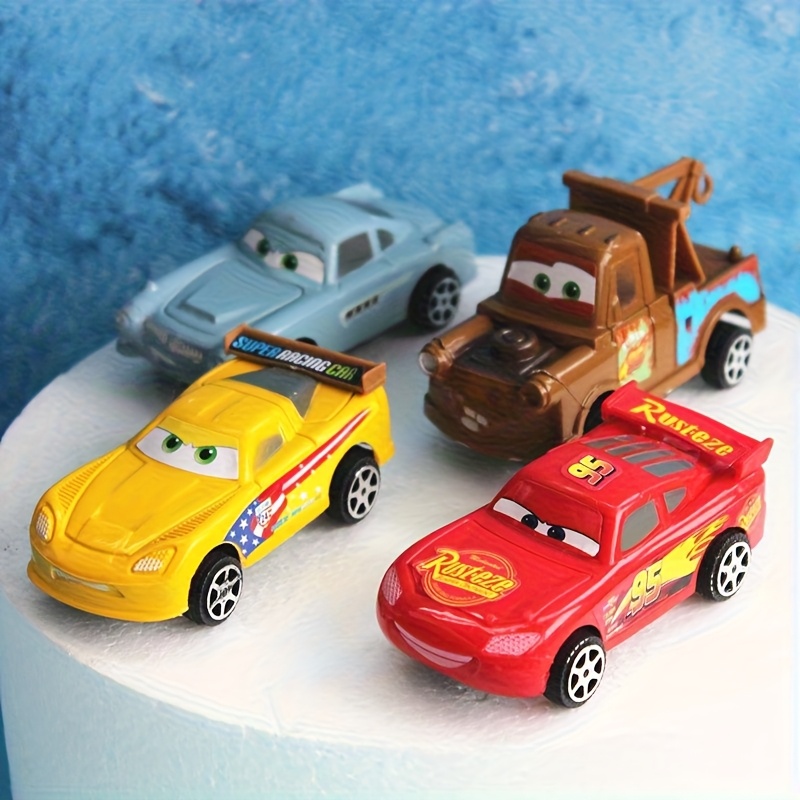 Lighting Mcqueen Birthday Decor - Disney 4-piece/Set Plastic Lightning McQueen Racing