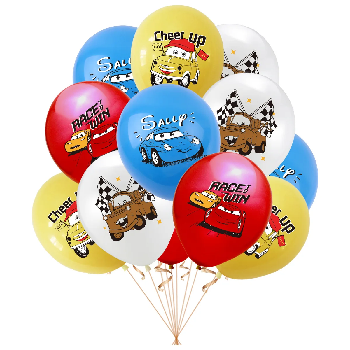 Lighting Mcqueen Birthday Decor - 10pcs Cars 12 Inch Latex Balloon