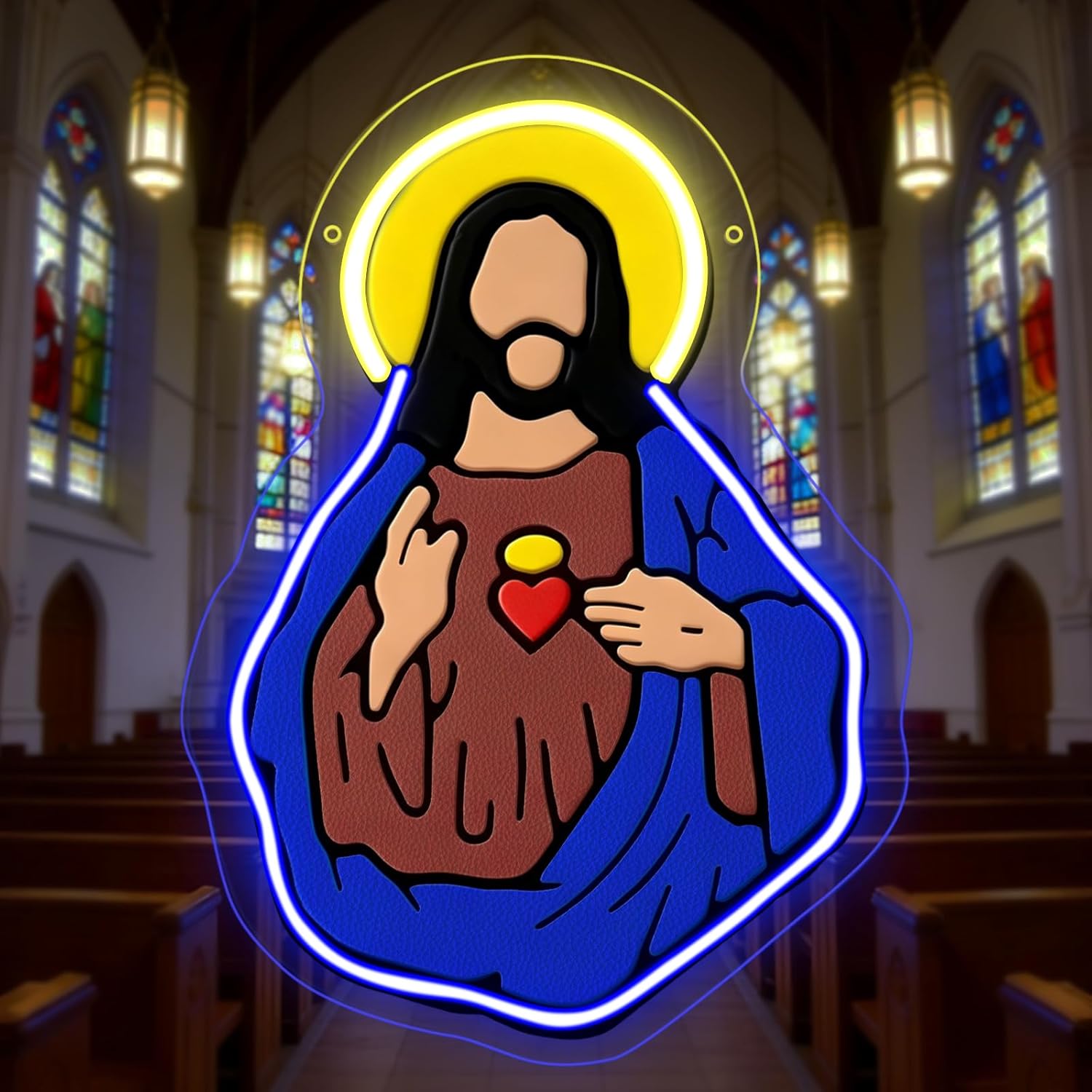Lighting Decoration Wedding - Sacred Heart of Jesus Neon Sign