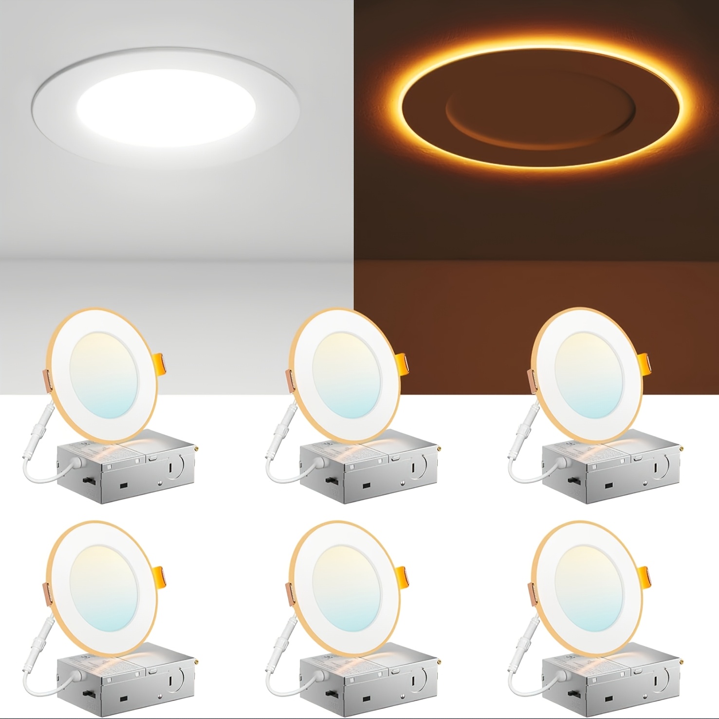 Lighting Decor For Room - 12/6 Pack 4/6 Inch 5CCT LED
