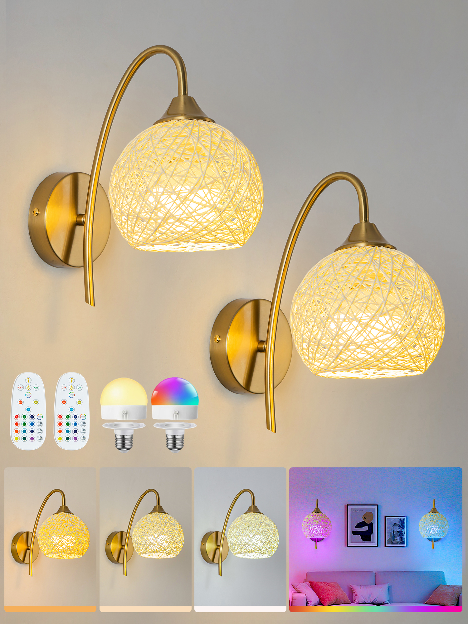 Lighting Decoration On Wall - Battery-Powered Wall Light, Wireless Charging Wall