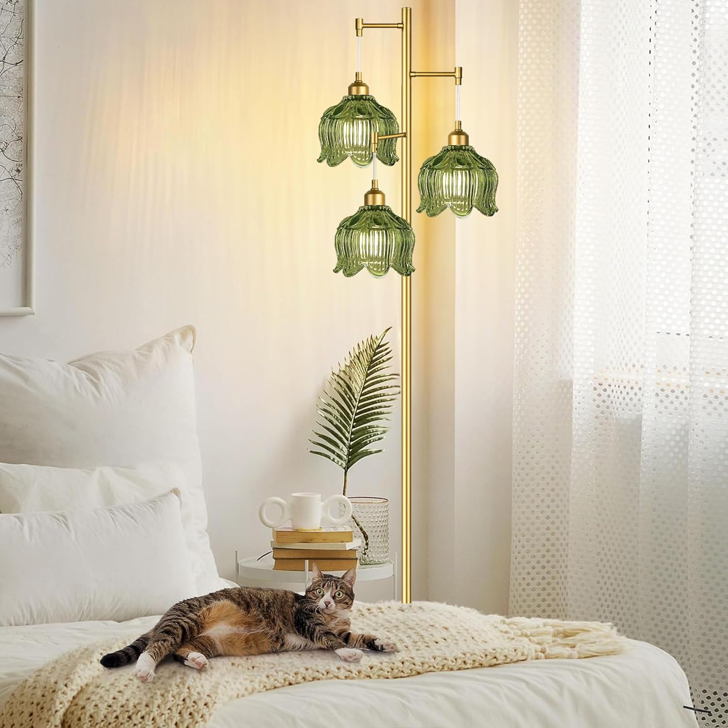 Vintage Gold Glass Floor Lamp  - مراجعة Lighting Decor For Room وسعره