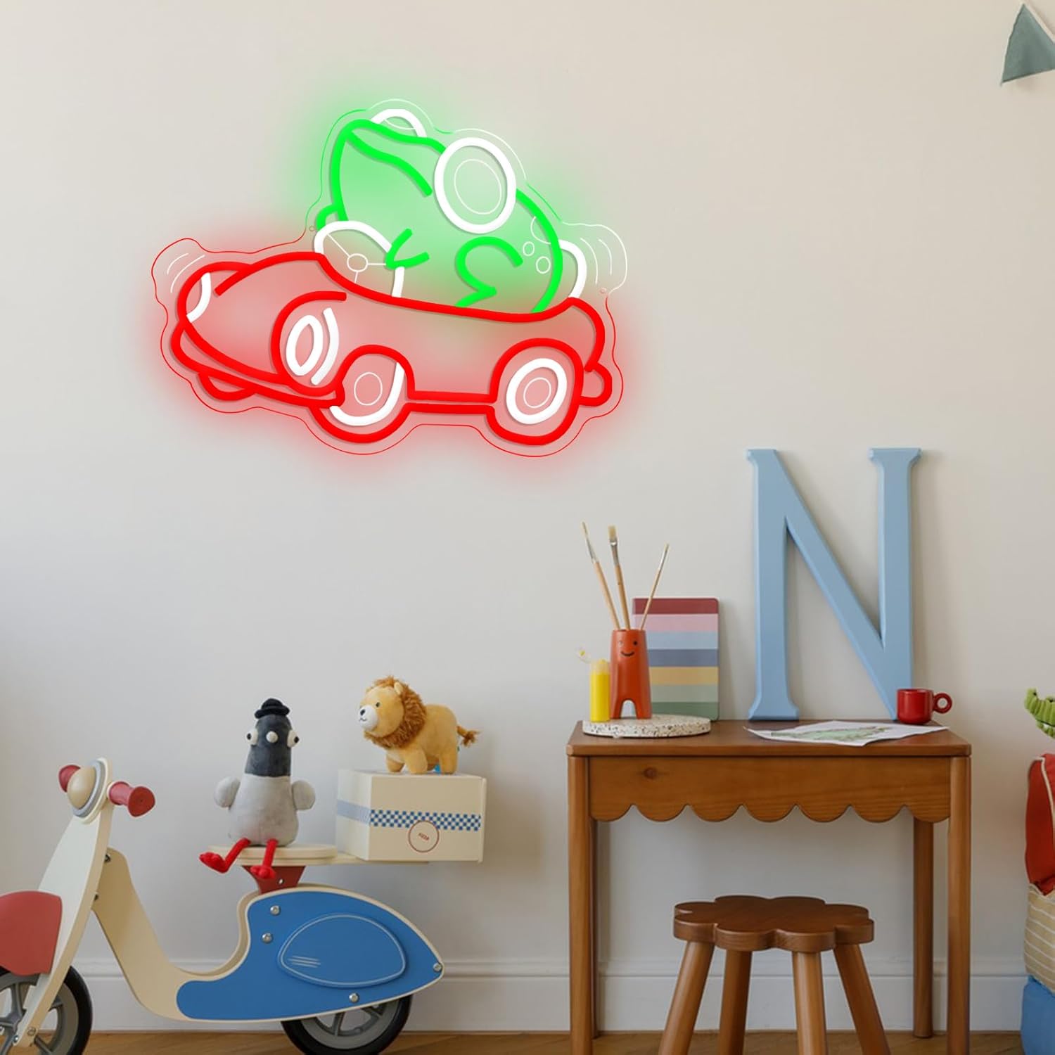 Frog Driving Car Neon Sign Art - مراجعة Lighting Decor For Room وسعره