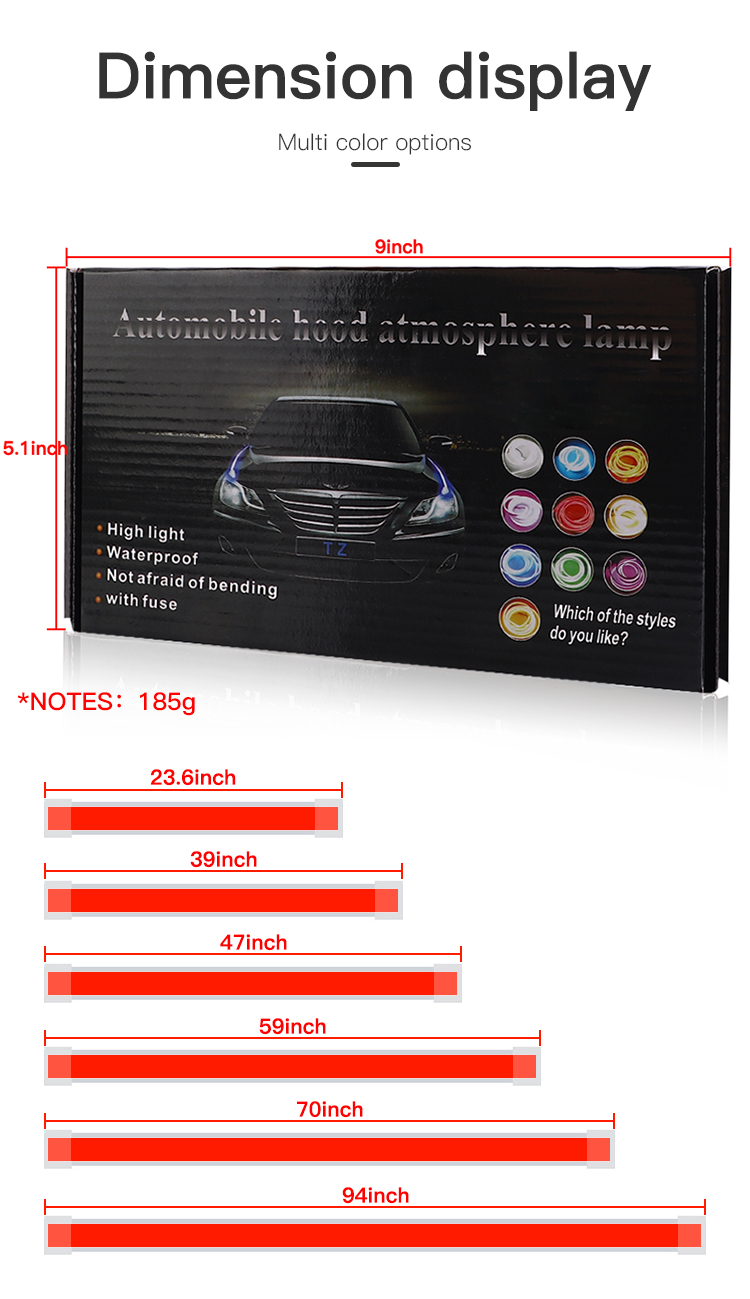 12V White Car Hood Light Strip - مراجعة Lighting Bolt Decor وسعره