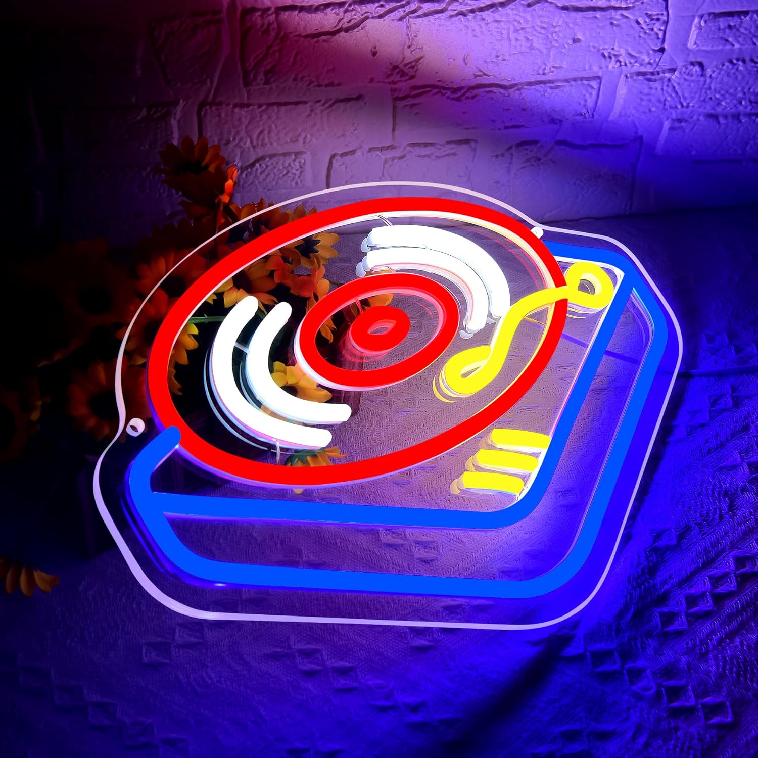 Record Player Neon Sign Guita  - مراجعة Lighting Decor For Bedroom وسعره