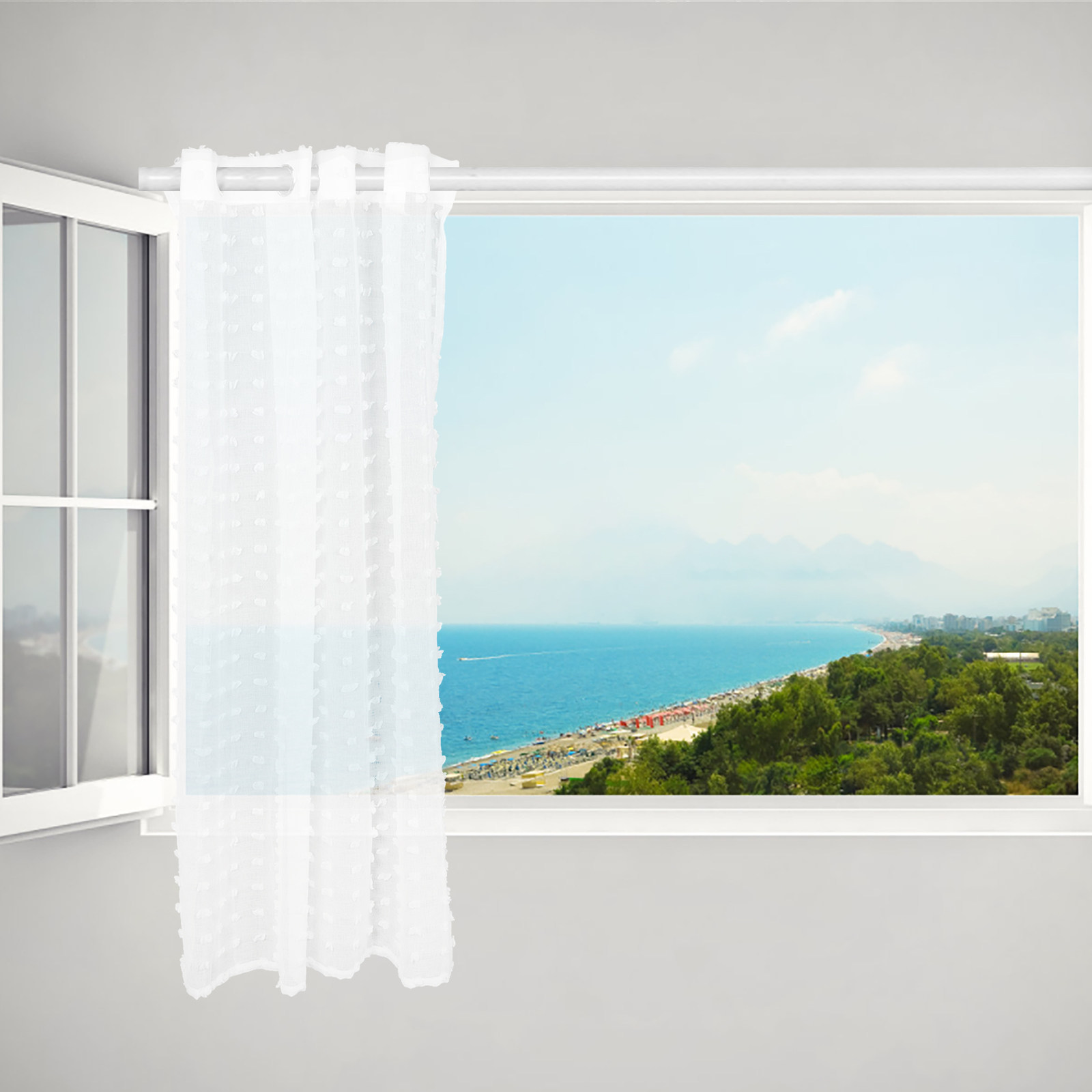 White Sheer Curtain with Delic - مراجعة Kitchen Decor Lighting وسعره