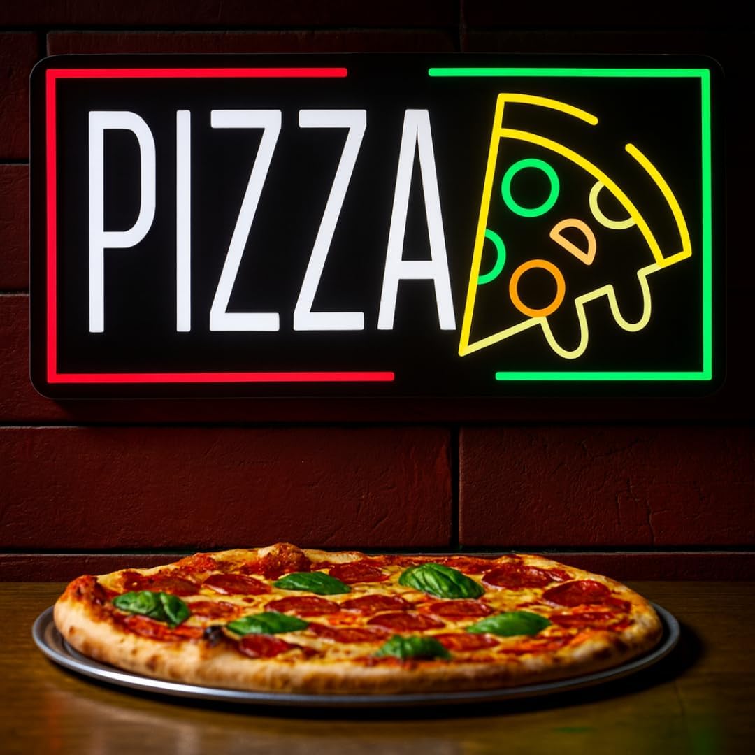 Pizza Neon Sign Business USB L - مراجعة Kitchen Decor Lighting وسعره
