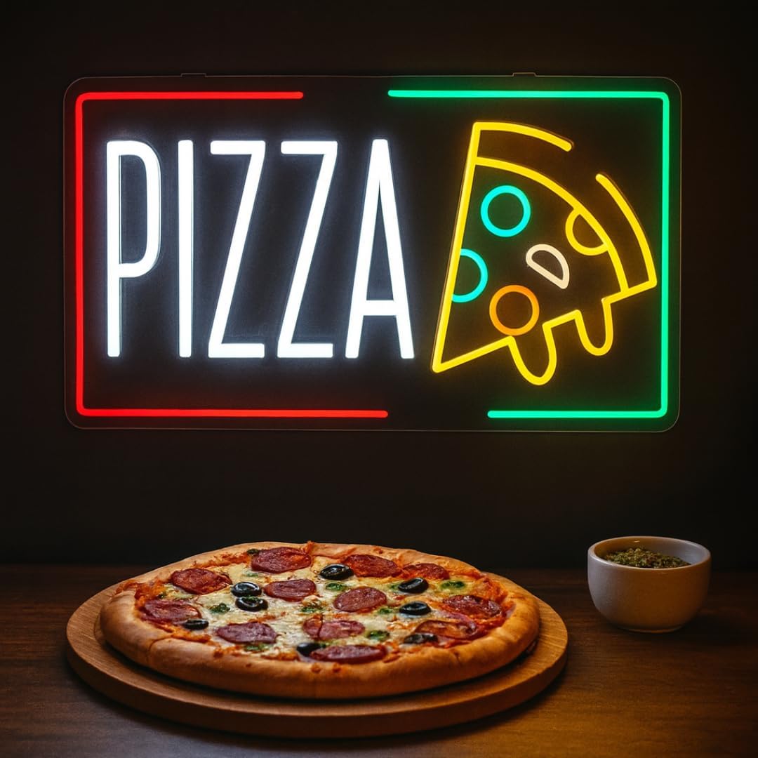 Pizza Neon Sign Business USB L - مراجعة Kitchen Decor Lighting وسعره