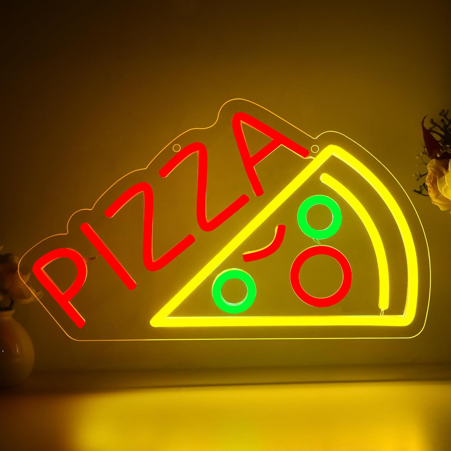 Pizza Neon Sign Business USB L - مراجعة Kitchen Decor Lighting وسعره
