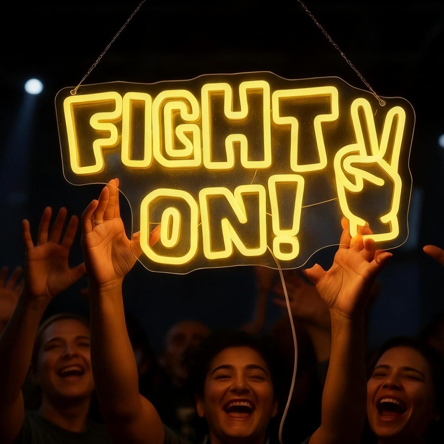 Fight On Neon Sign Victory Han - مراجعة Lighting Decor For Room وسعره