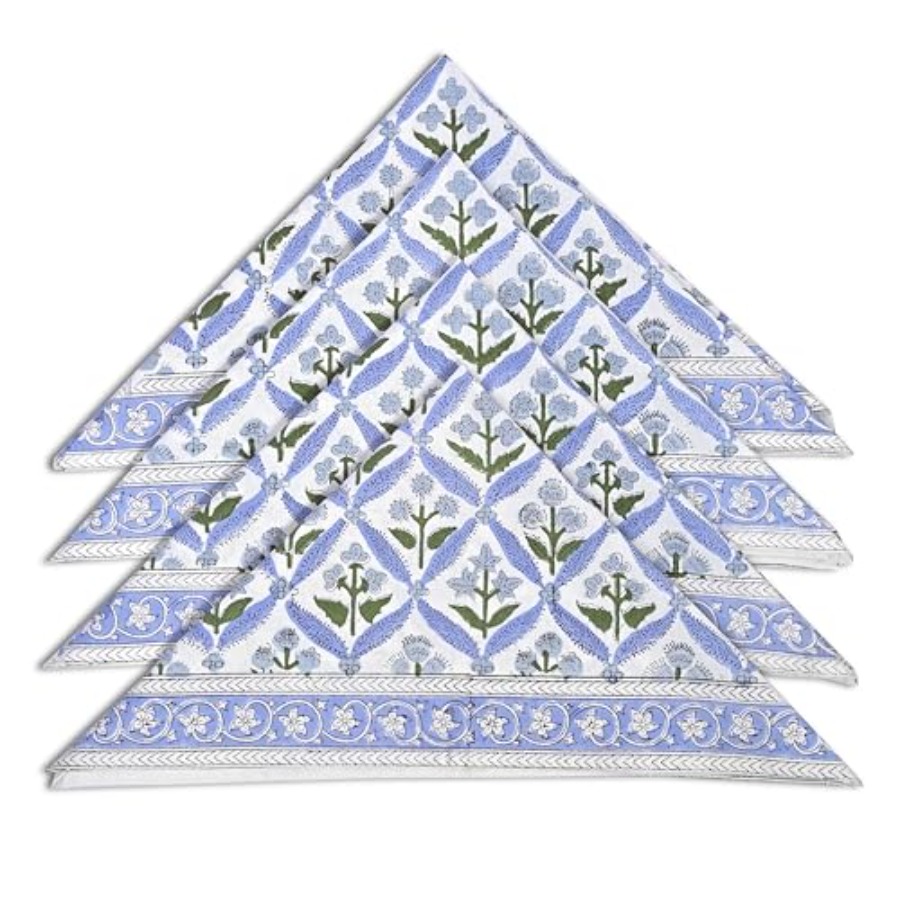 Block Print Light Steel Blue B - مراجعة Kitchen Decor Lighting وسعره