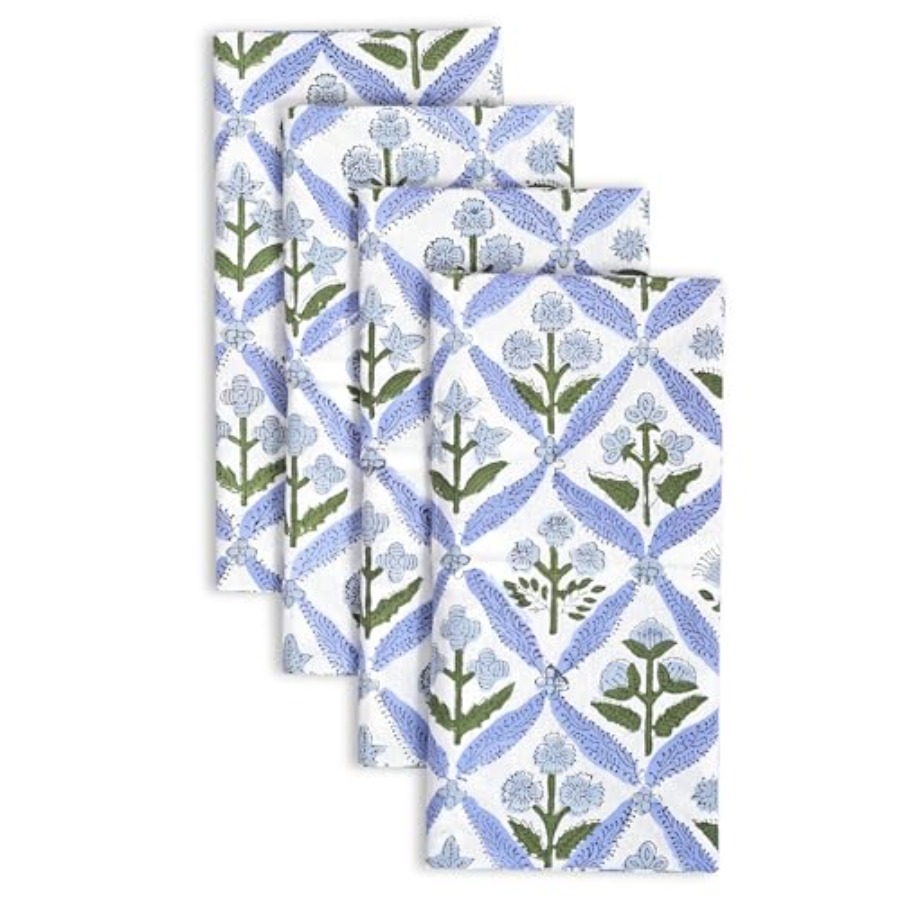 Block Print Light Steel Blue B - مراجعة Kitchen Decor Lighting وسعره