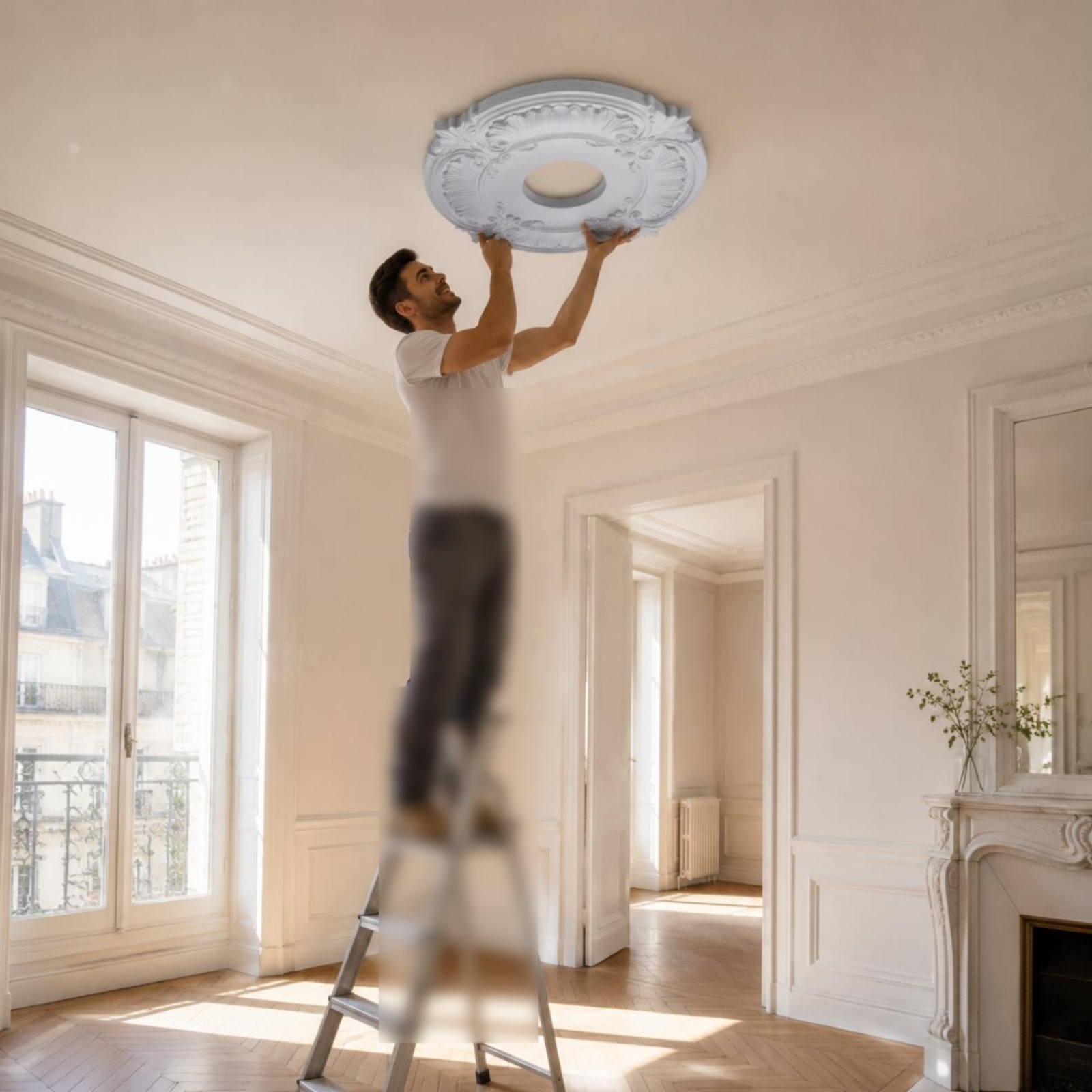 Round PU Ceiling Medallion Scr - مراجعة Decor Lighting & Decor Fires Photos وسعره
