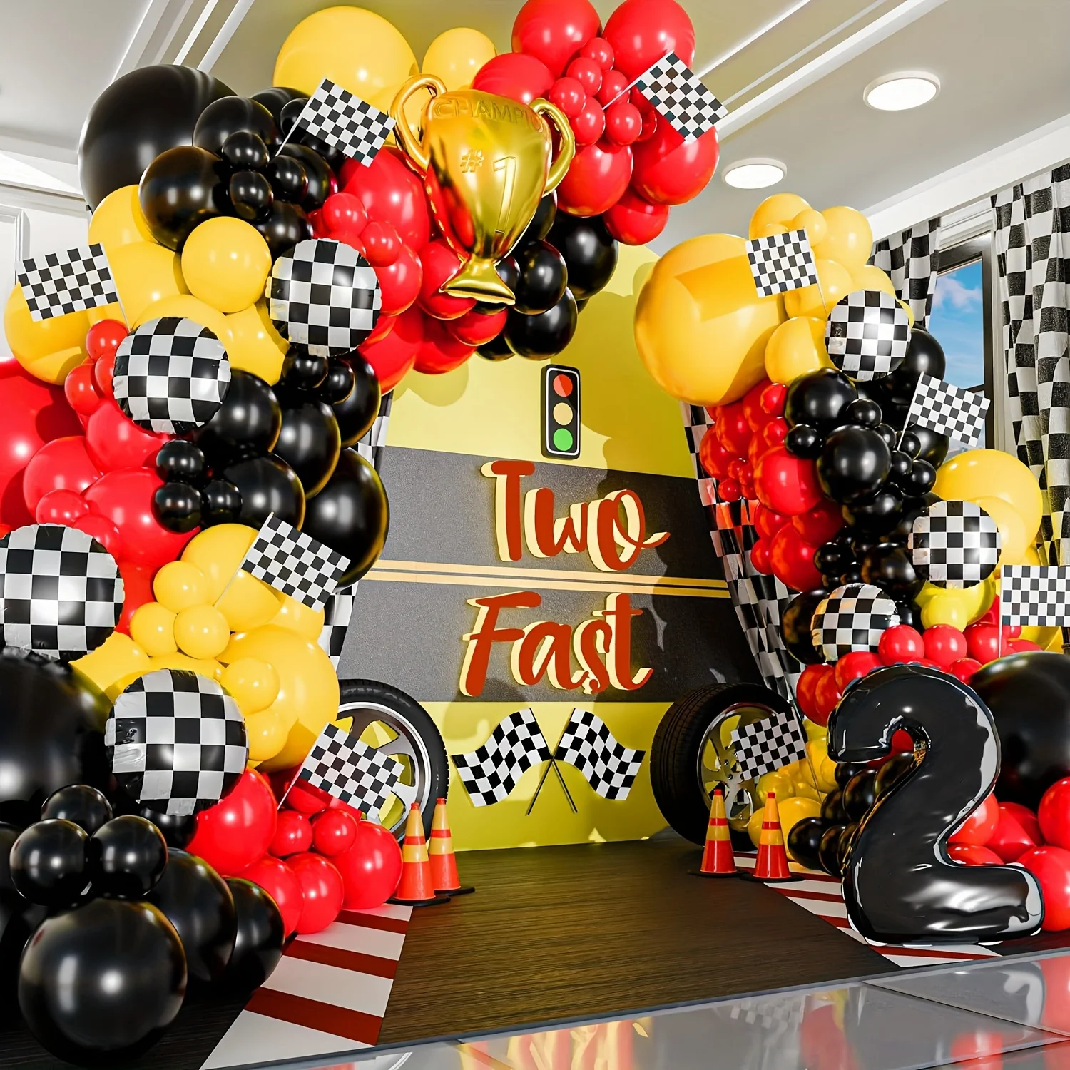 117pcs All-in-one Car Balloon  - مراجعة Lighting Mcqueen Birthday Decor وسعره