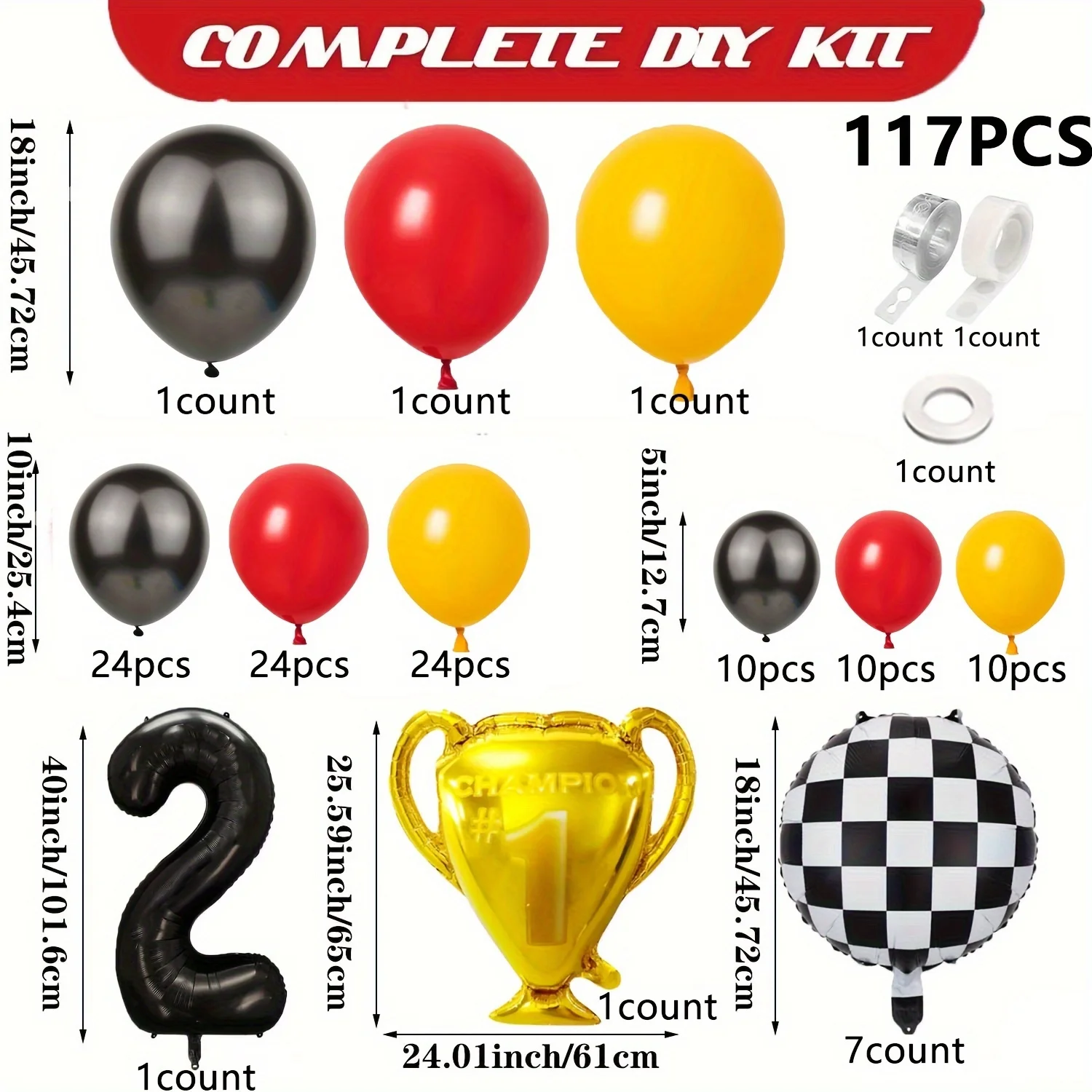 117pcs All-in-one Car Balloon  - مراجعة Lighting Mcqueen Birthday Decor وسعره