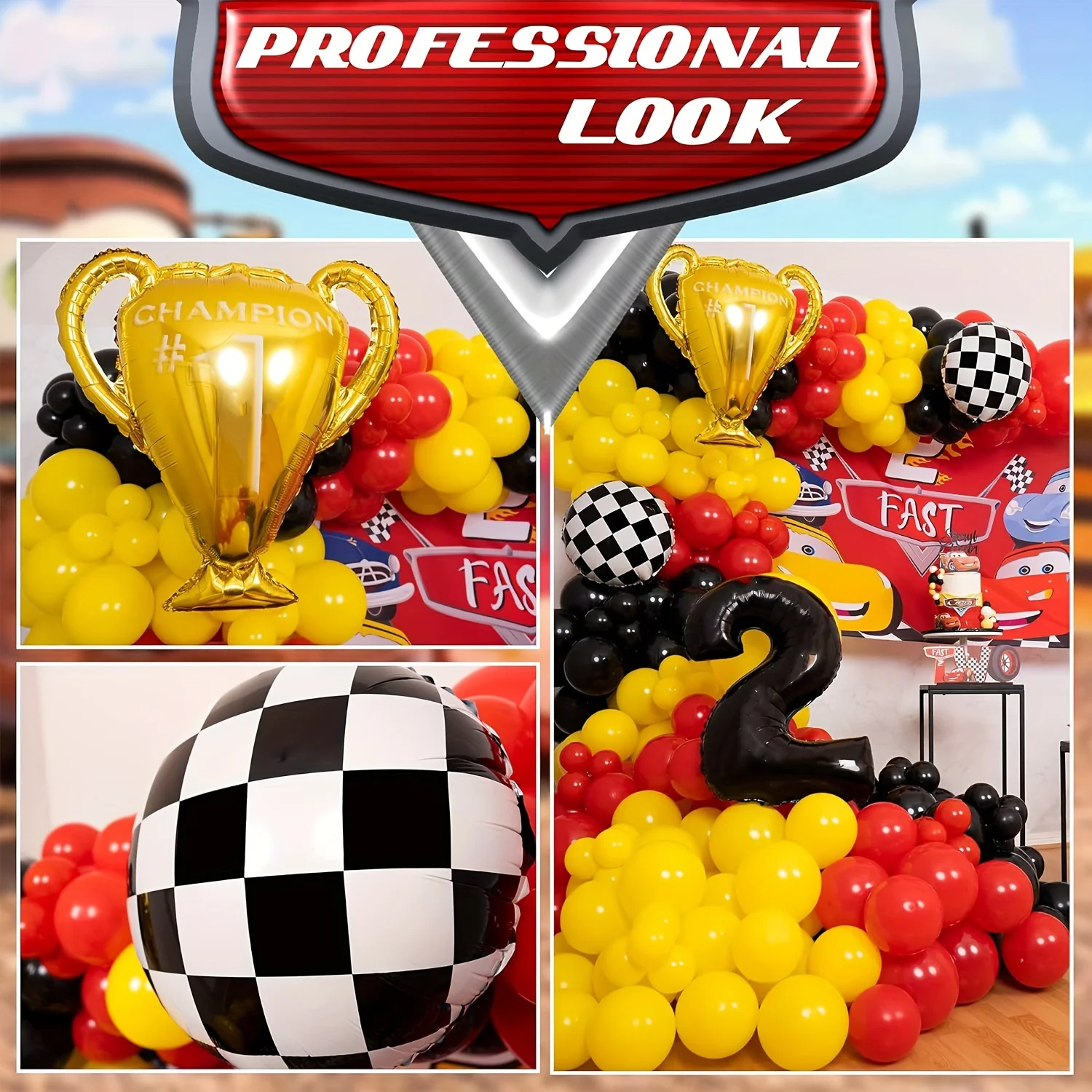 117pcs All-in-one Car Balloon  - مراجعة Lighting Mcqueen Birthday Decor وسعره