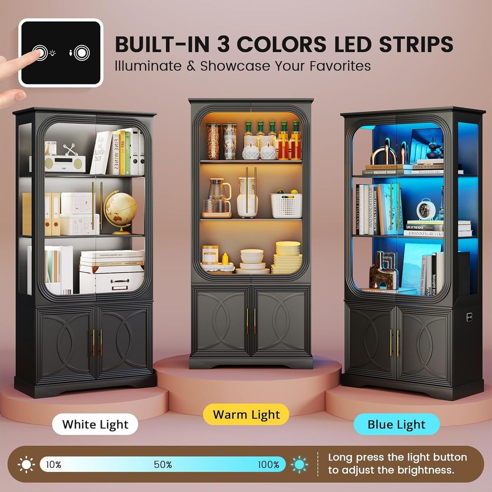 69 Tall Glass Display Cabinet  - مراجعة Home Lighting & Decor St Catharines On وسعره