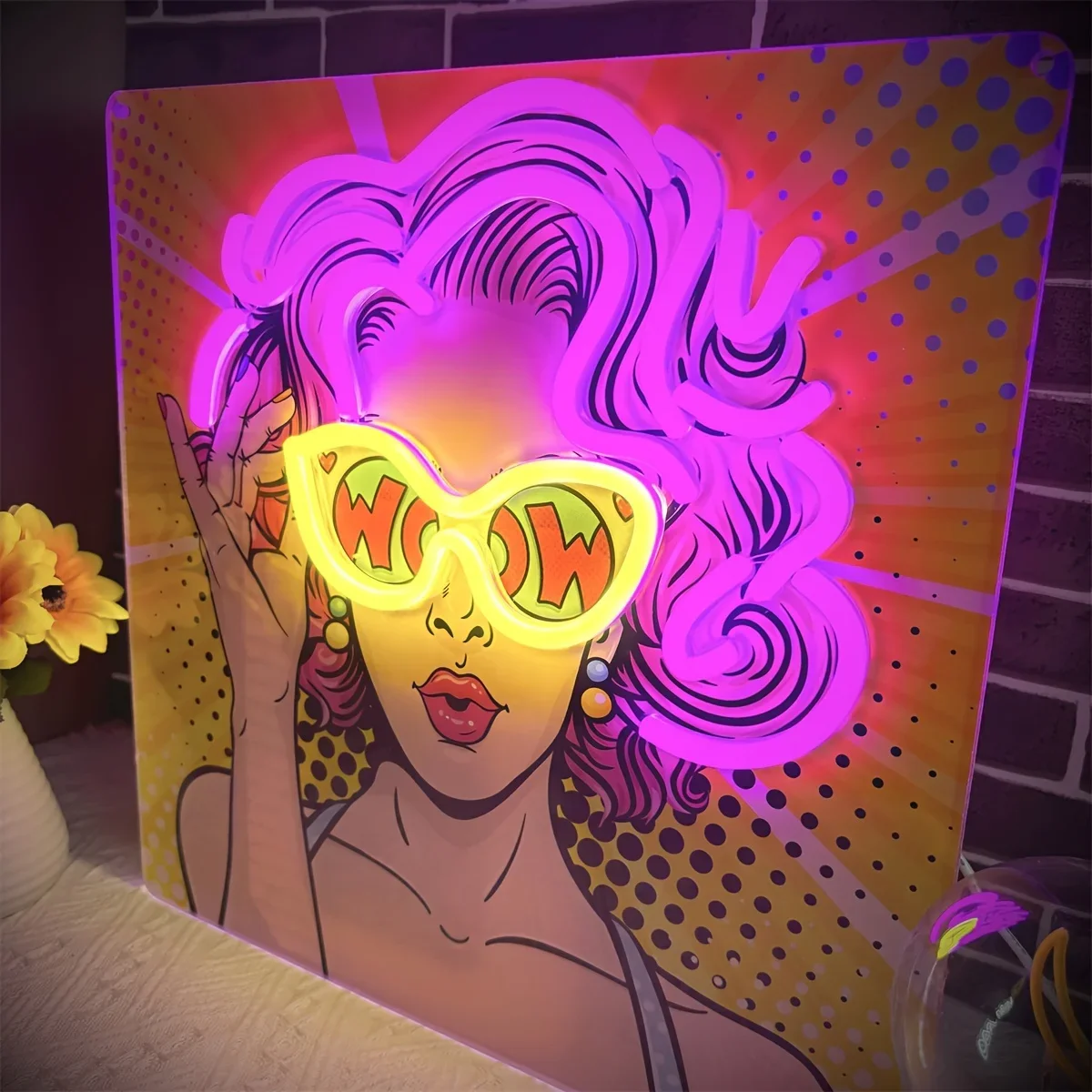 Wow Lady Pop Art LED Neon Sign - مراجعة Outdoor Lighting Decor Wow وسعره