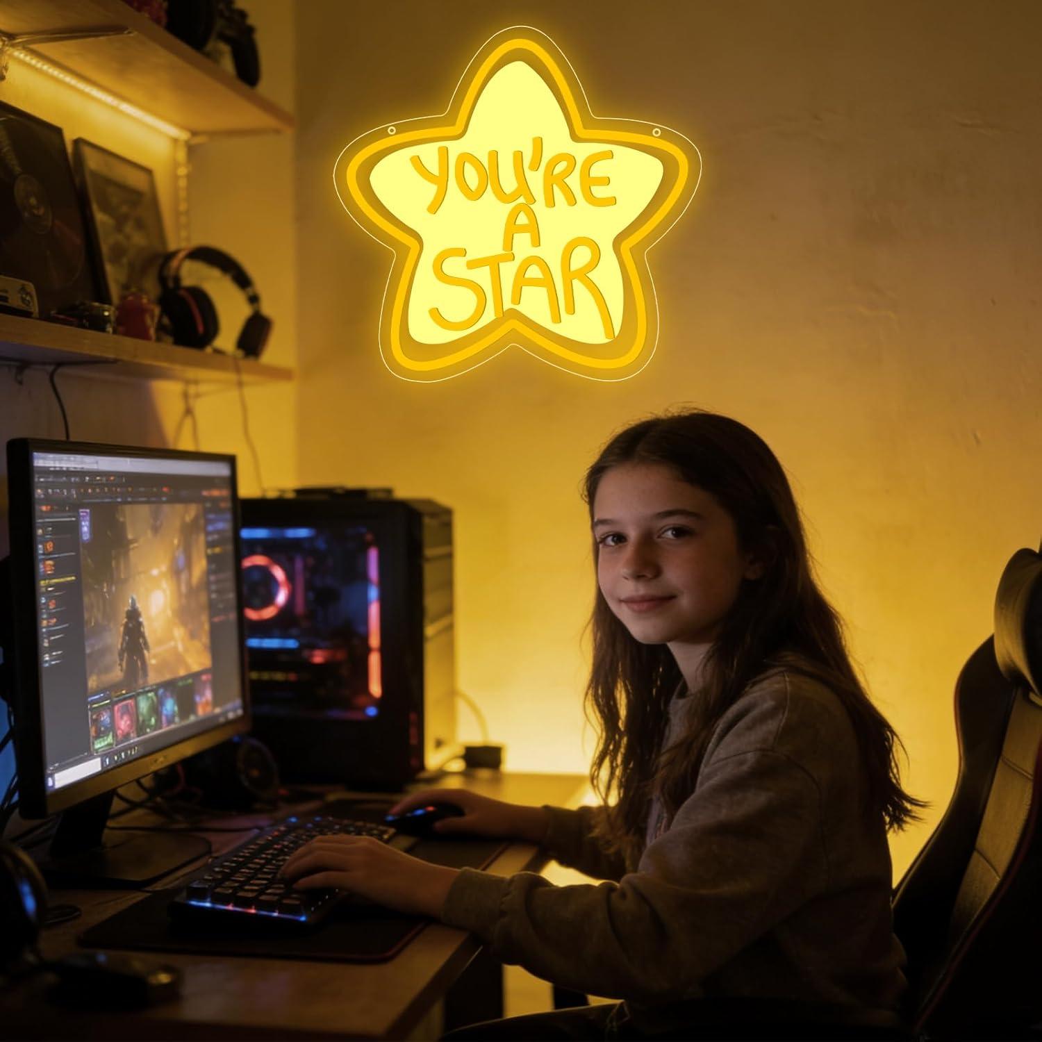 You're A Star Neon Sign USB Di - مراجعة Lighting Decor For Room وسعره