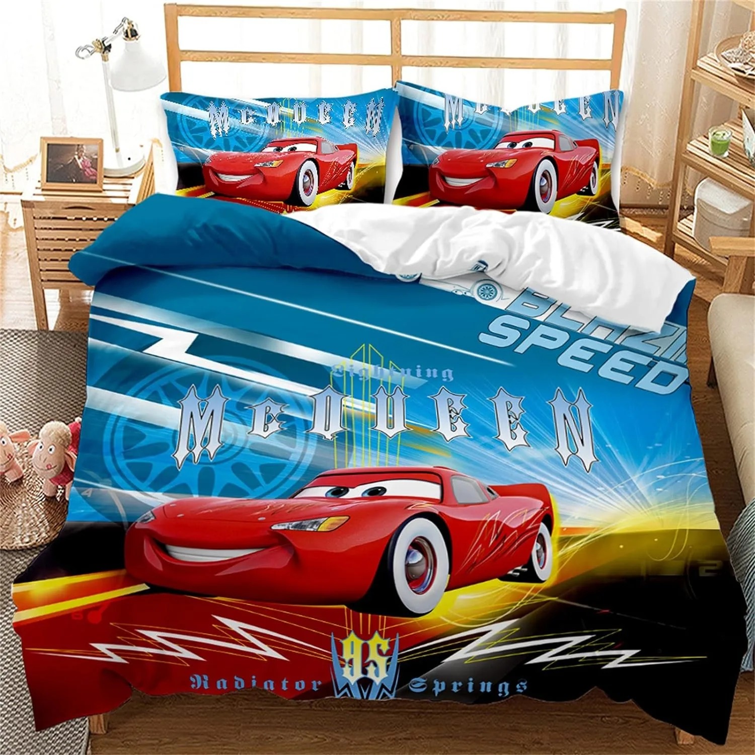 Lightning McQueen Car Duvet Co - مراجعة Lighting Mcqueen Birthday Decor وسعره