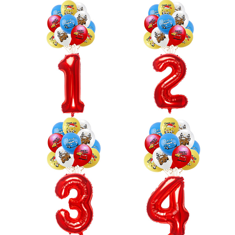 13pcs Lightning McQueen Theme  - مراجعة Lighting Mcqueen Birthday Decor وسعره