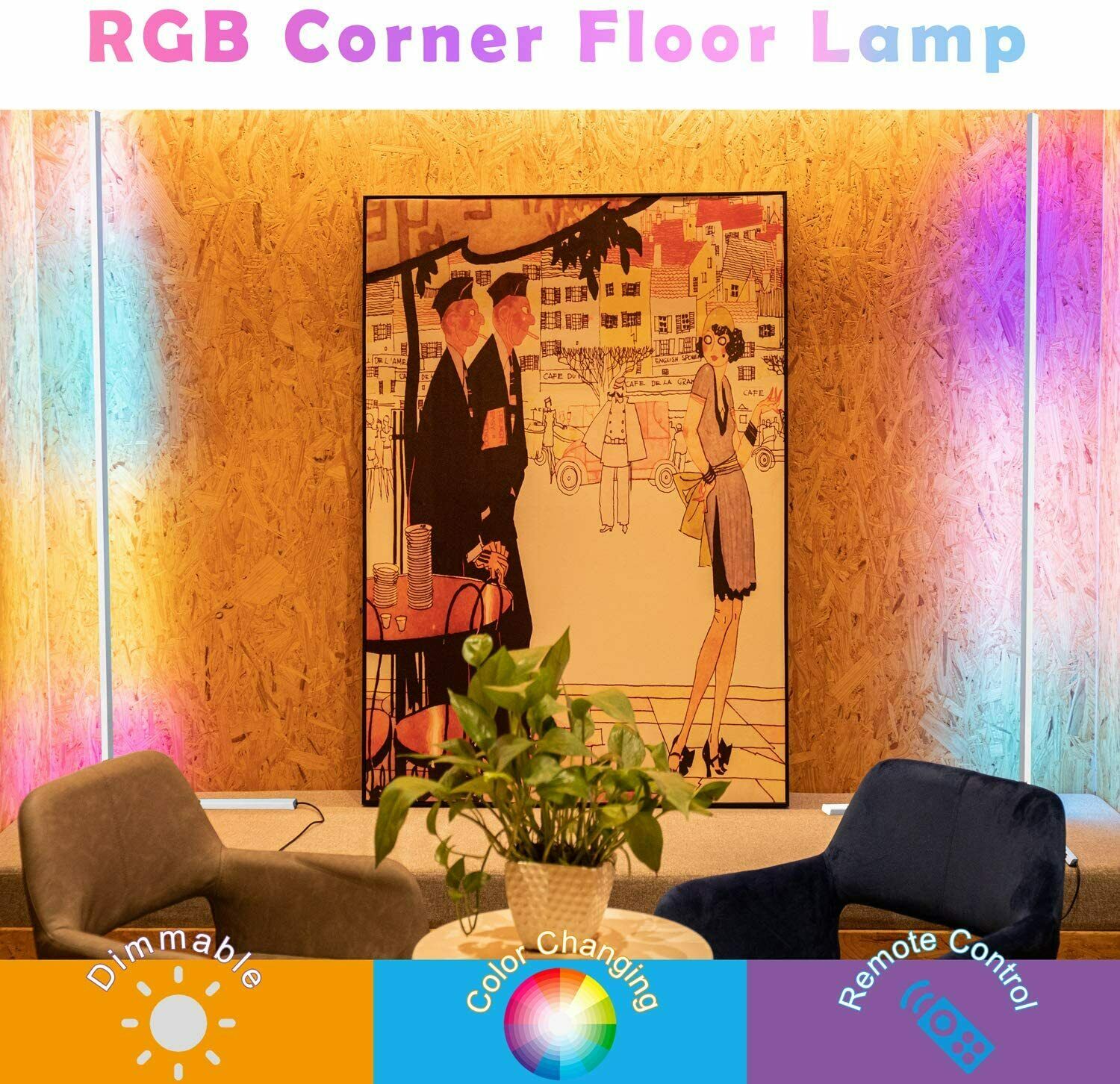 Modern RGB LED Corner Lamp, St - مراجعة Decor Lighting Floor Lamps وسعره