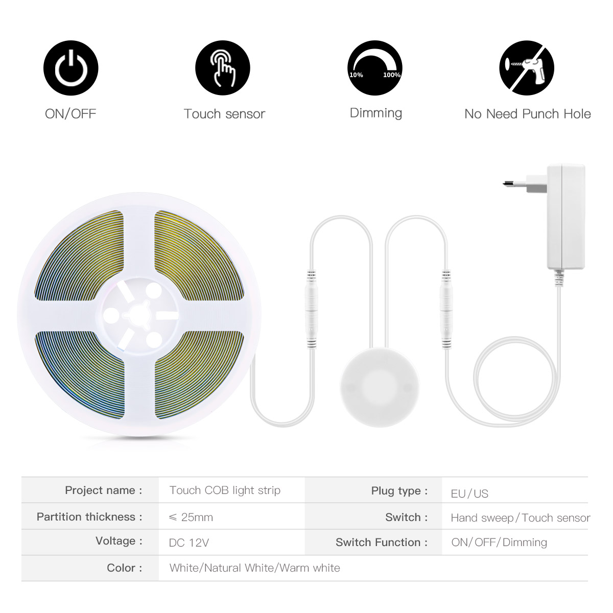 DC12V COB LED Light Strip With - مراجعة Lighting Bolt Decor وسعره