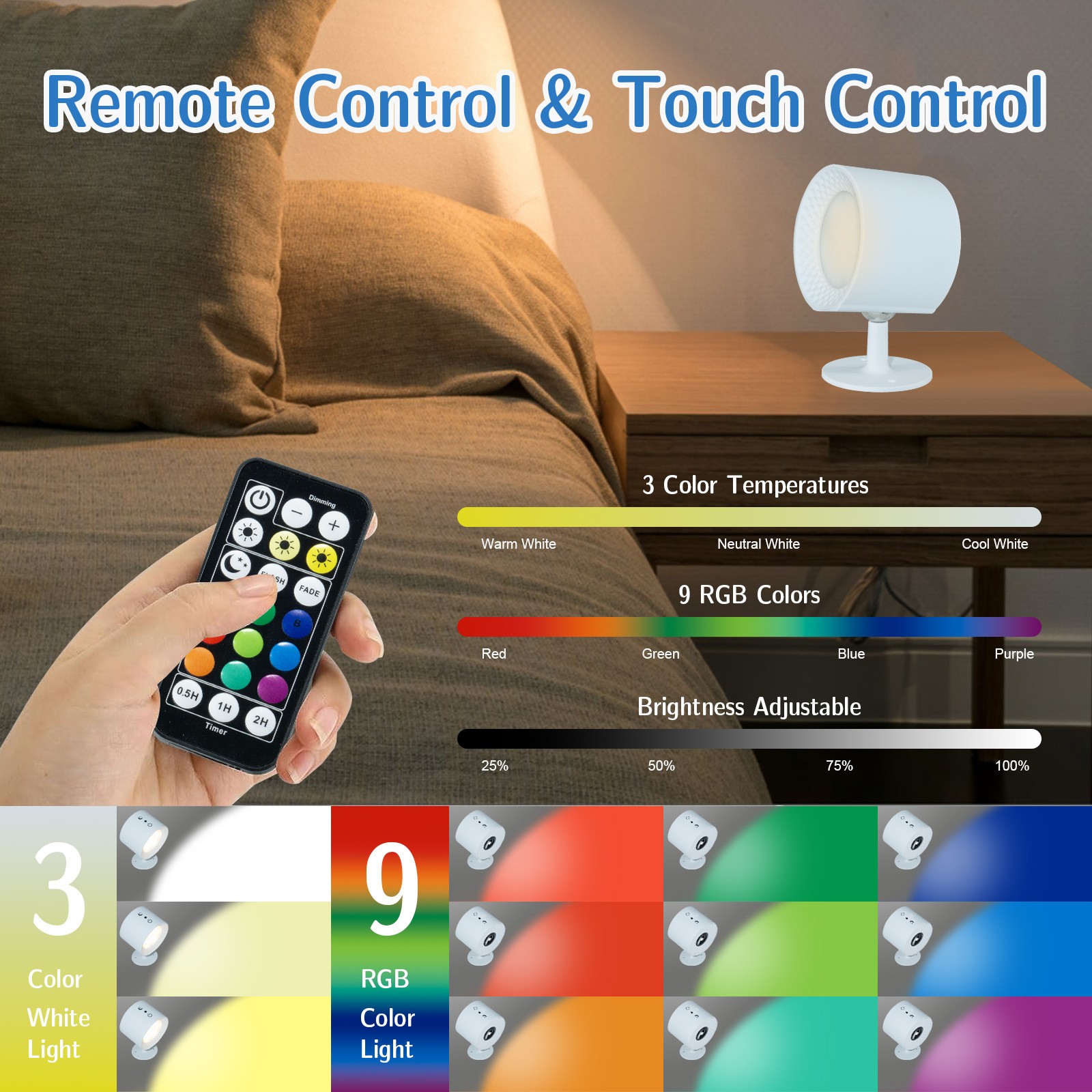 12 Color Wall Lamp Wireles Tou - مراجعة Lighting Decoration On Wall وسعره