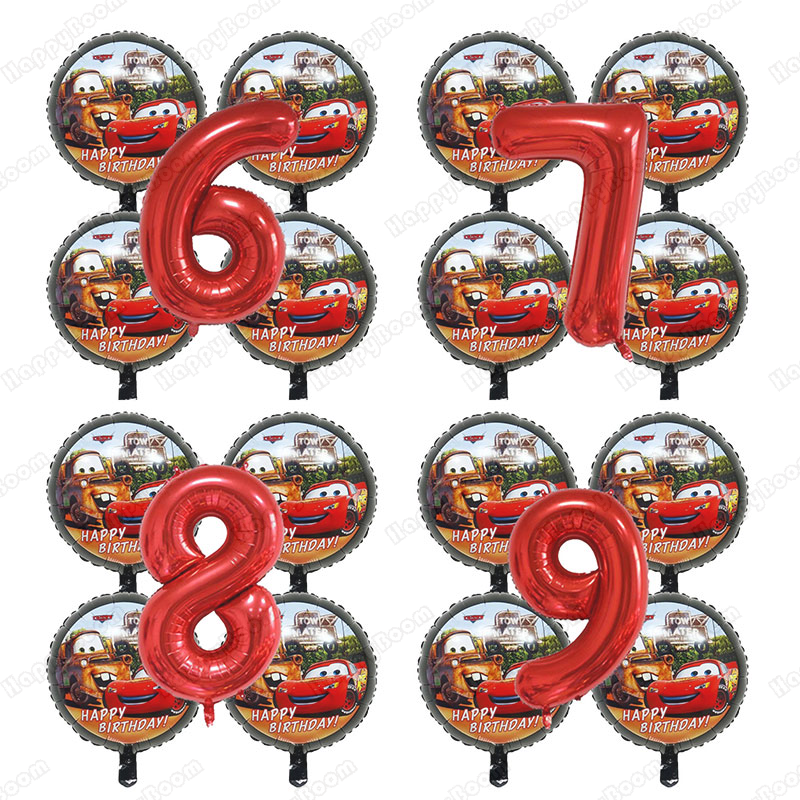 5pcs Cartoon Cars 32Inch Numbe - مراجعة Lighting Mcqueen Birthday Decor وسعره