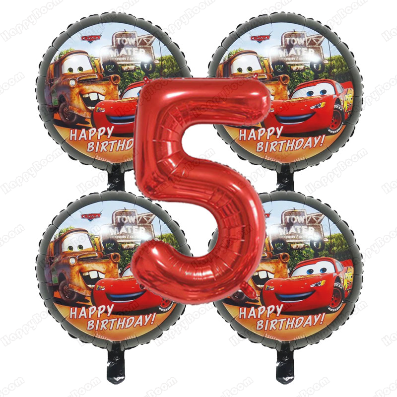 5pcs Cartoon Cars 32Inch Numbe - مراجعة Lighting Mcqueen Birthday Decor وسعره