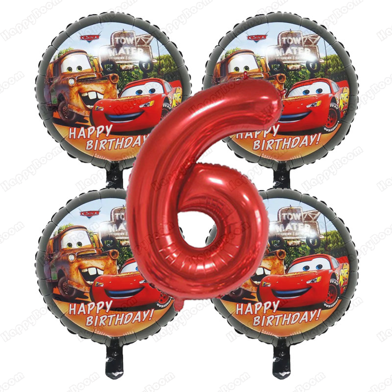 5pcs Cartoon Cars 32Inch Numbe - مراجعة Lighting Mcqueen Birthday Decor وسعره