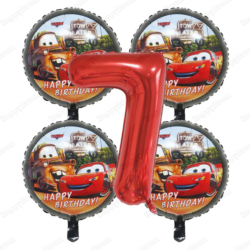 5pcs Cartoon Cars 32Inch Numbe - مراجعة Lighting Mcqueen Birthday Decor وسعره