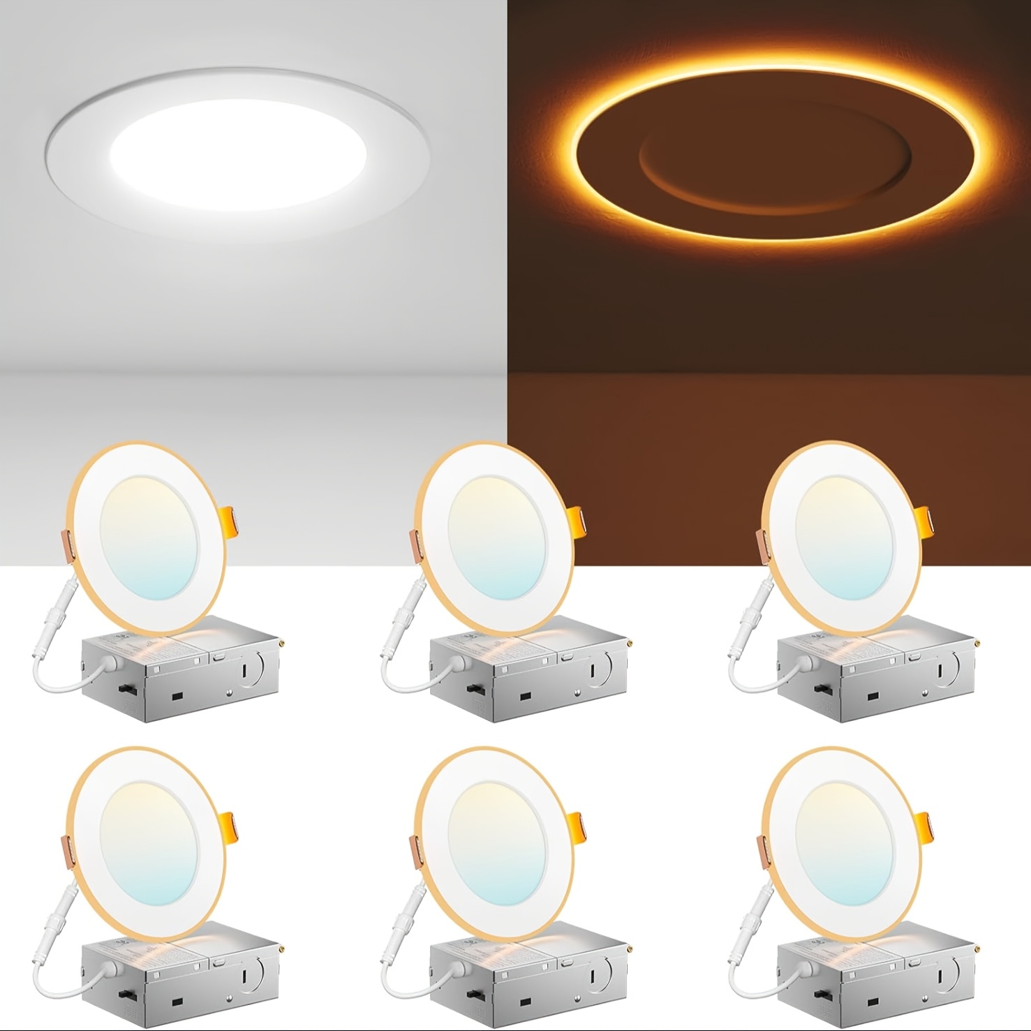 12/6 Pack 4/6 Inch 5CCT LED Re - مراجعة Lighting Decor For Room وسعره