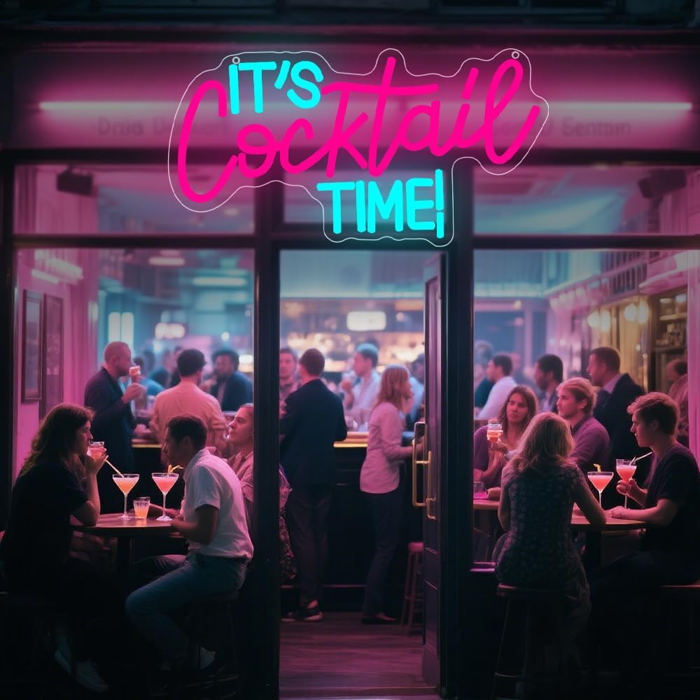 Cocktails Neon Sign USB Powere - مراجعة Lighting Decor For Room وسعره