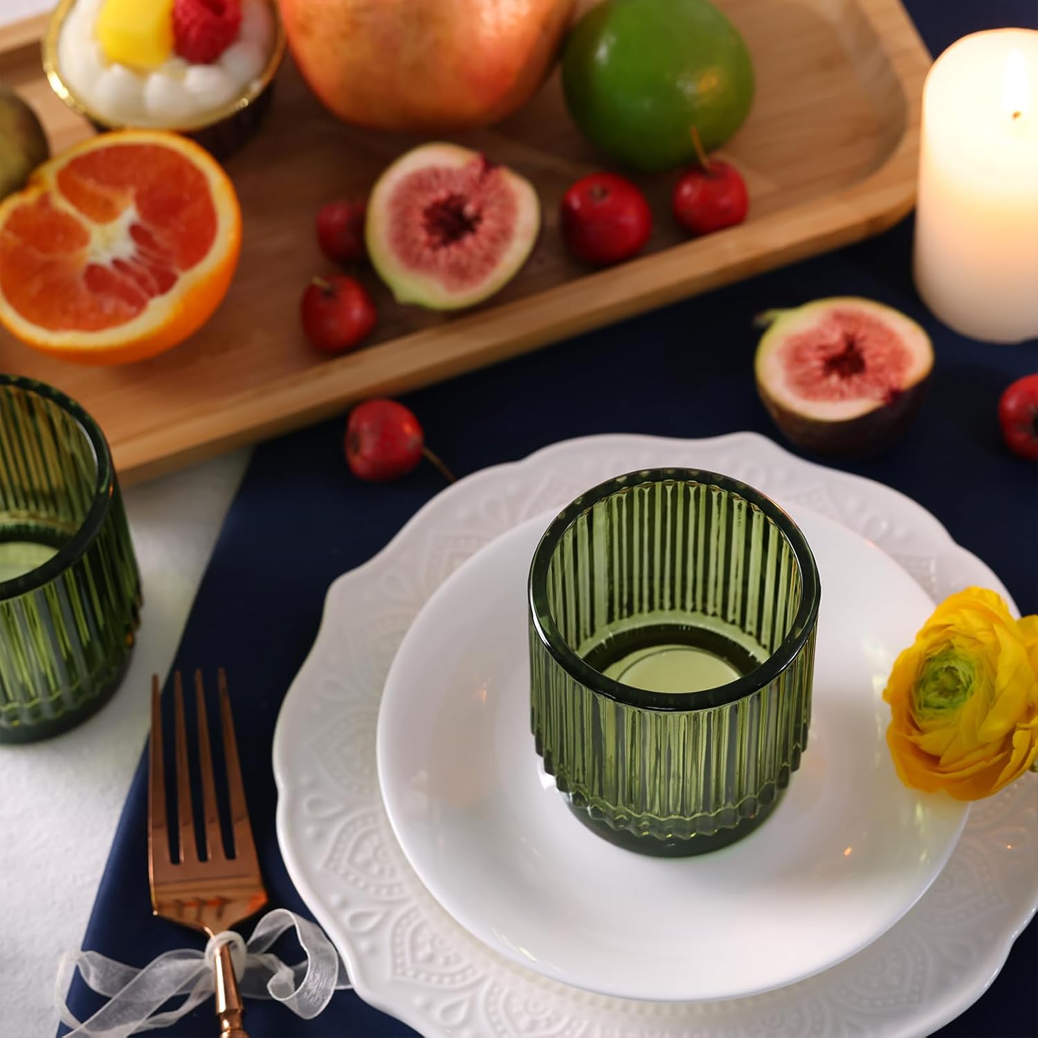 8pcs Green Votive Candle Holde - مراجعة Lighting Decoration Wedding وسعره