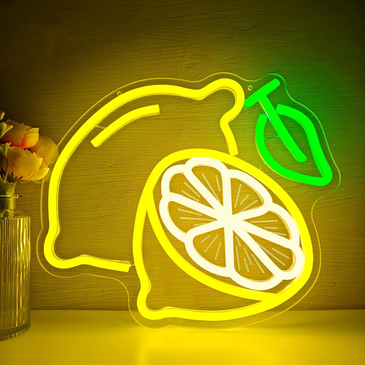 Lemon Neon Sign Dimmable LED L - مراجعة Kitchen Decor Lighting وسعره