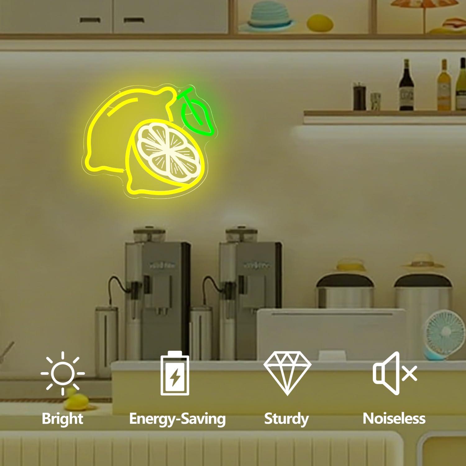 Lemon Neon Sign Dimmable LED L - مراجعة Kitchen Decor Lighting وسعره