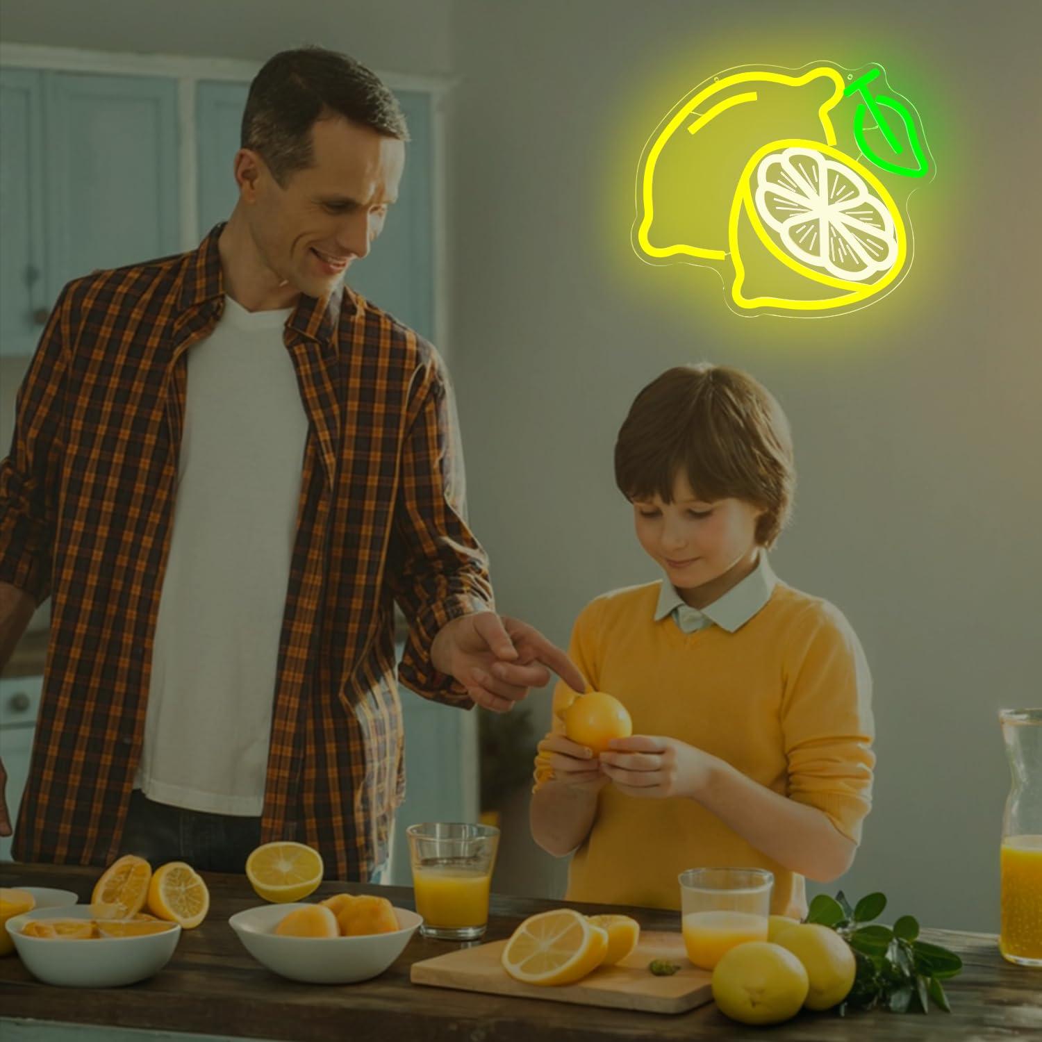 Lemon Neon Sign Dimmable LED L - مراجعة Kitchen Decor Lighting وسعره