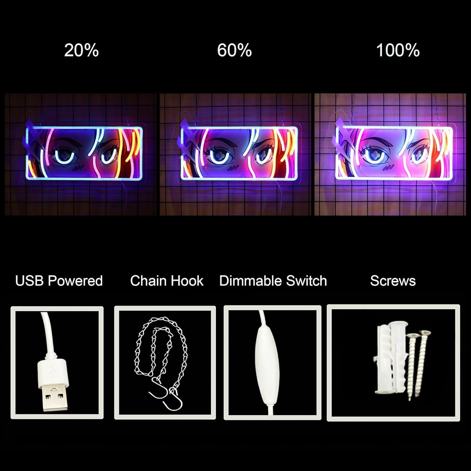 Passionate Eyes Neon Sign USB  - مراجعة Lighting Decor For Room وسعره