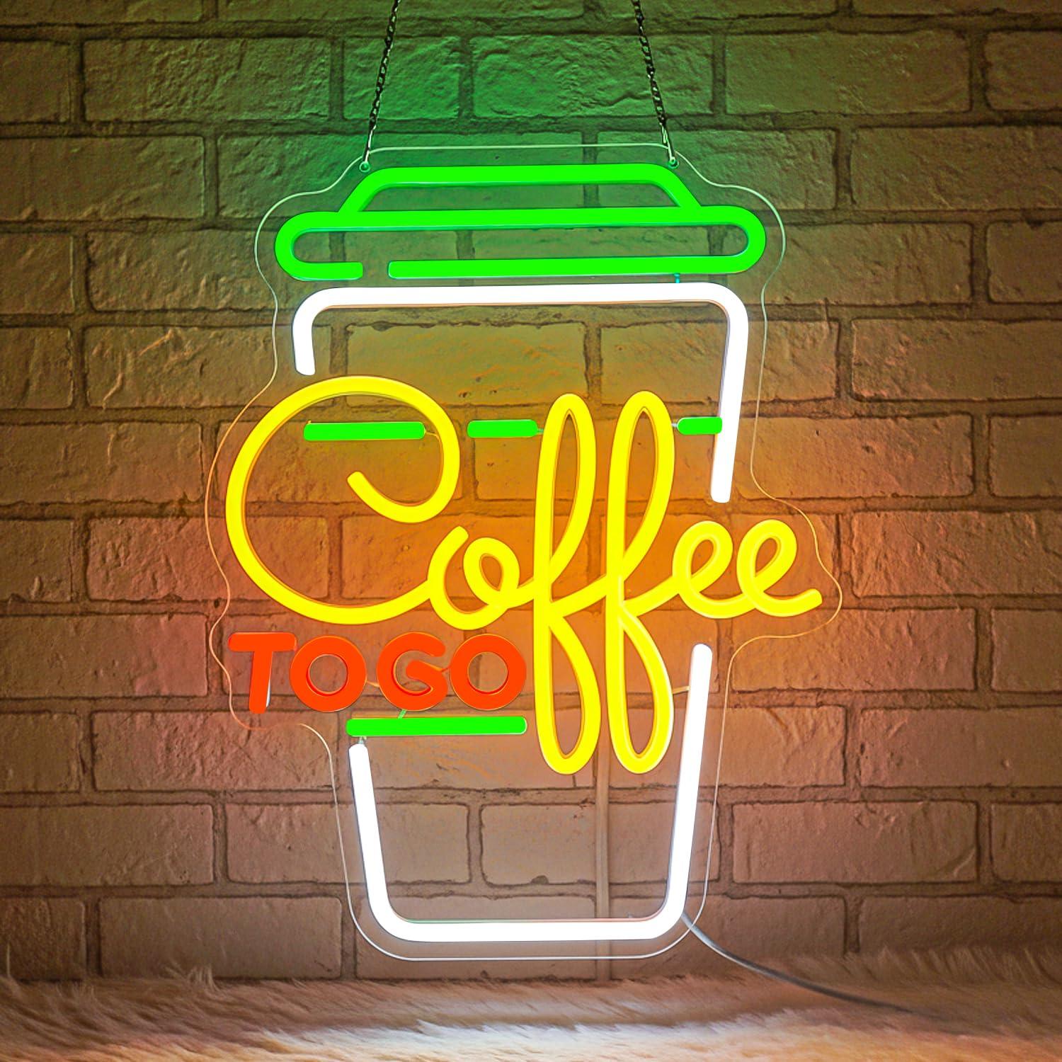 Coffee Neon Sign USB Dimmable  - مراجعة Kitchen Decor Lighting وسعره