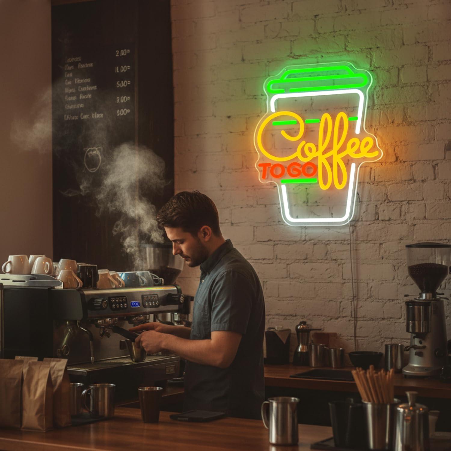 Coffee Neon Sign USB Dimmable  - مراجعة Kitchen Decor Lighting وسعره