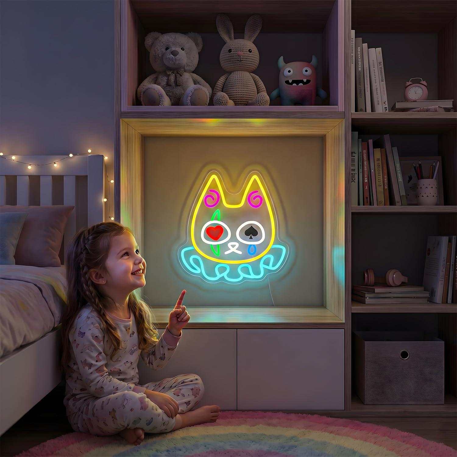 Cat Poker Neon Sign USB Dimmab - مراجعة Lighting Decor For Room وسعره