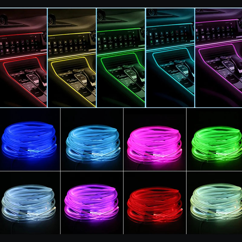 Car RGB Ambient LED Light Stri - مراجعة Lighting Bolt Decor وسعره