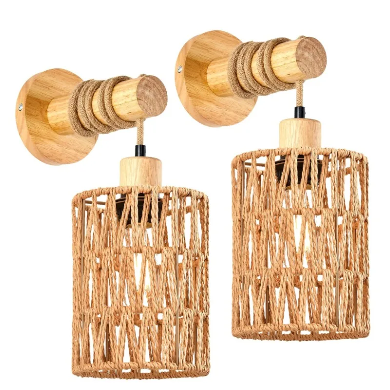 Hemp Rope Design Bedhead Wall  - مراجعة Lighting Decoration On Wall وسعره